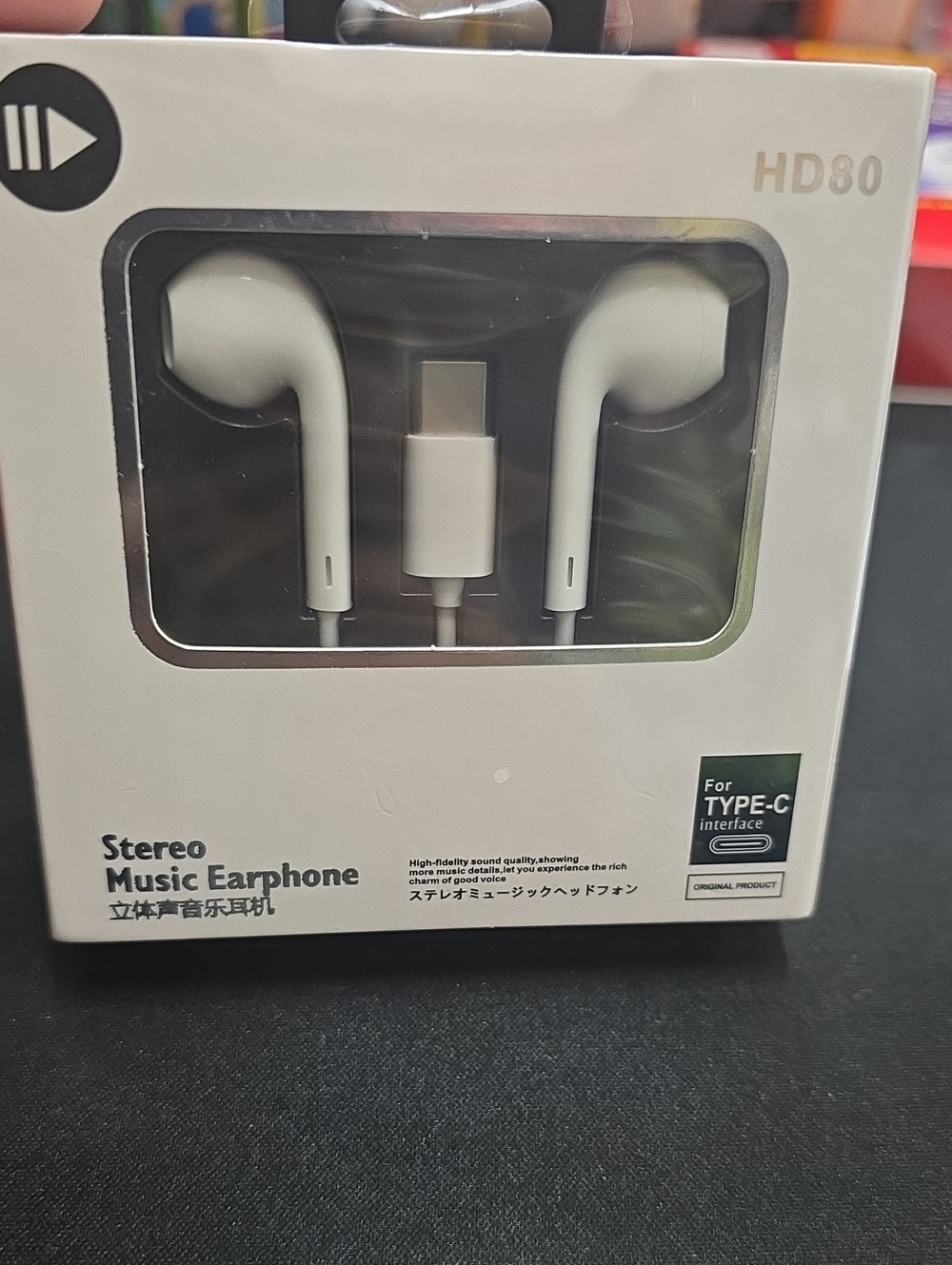 White Type-C Stereo Music Earphone HD80